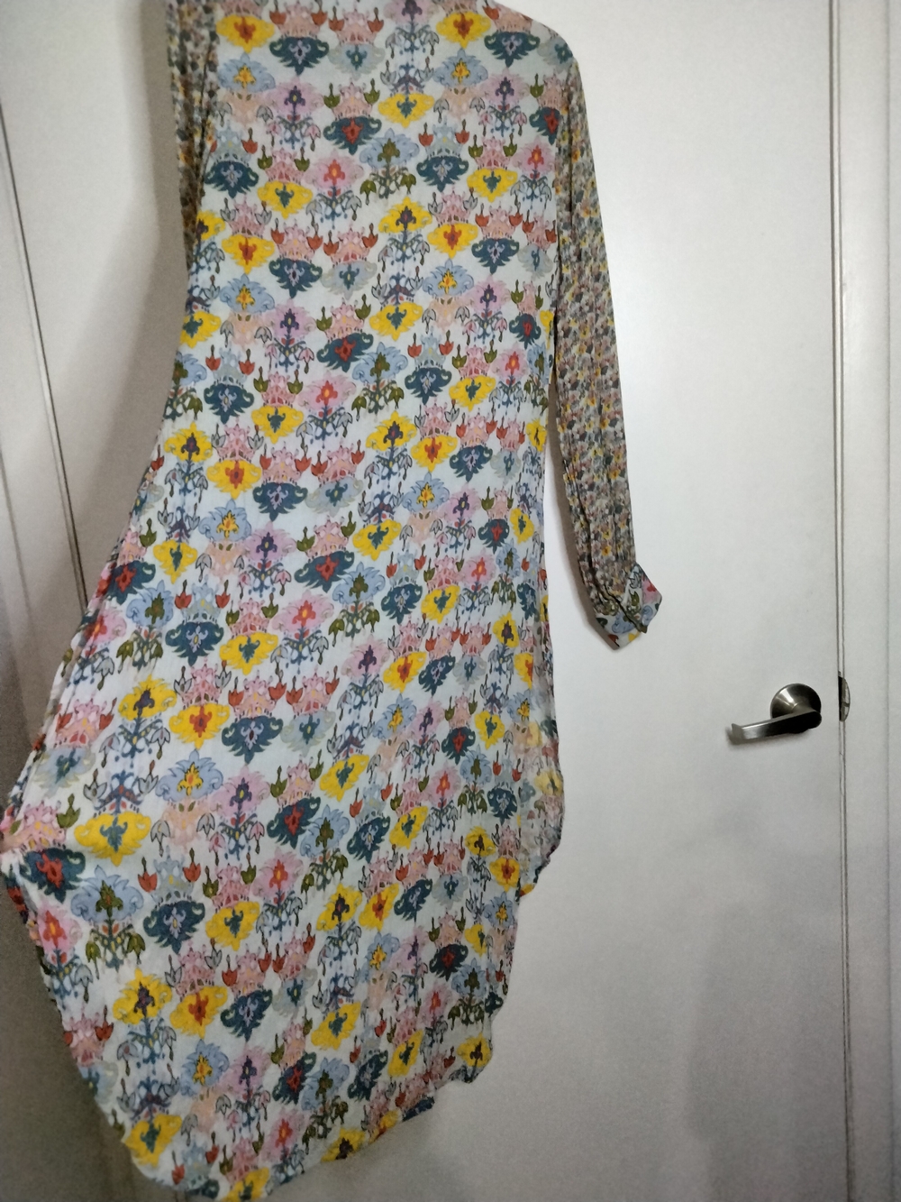 Blank London (Size S) Multicolored Floral V-Neck Long Sleeve Tunic Midi Dress - Picture 10 of 13
